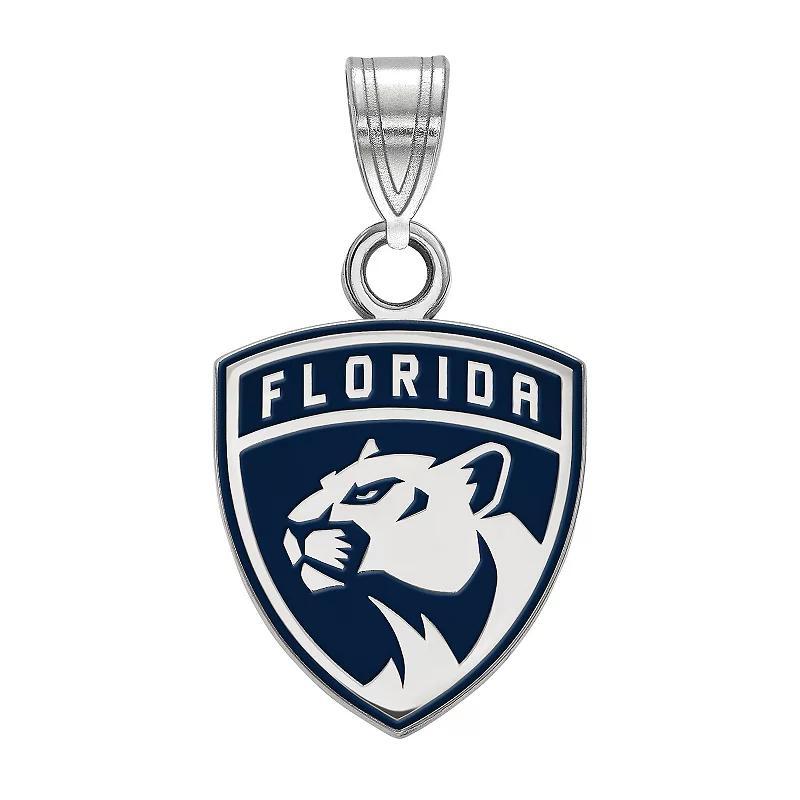 LogoArt Florida Panthers Sterling Silver Small Enamel Logo Pendant, Womens Product Image