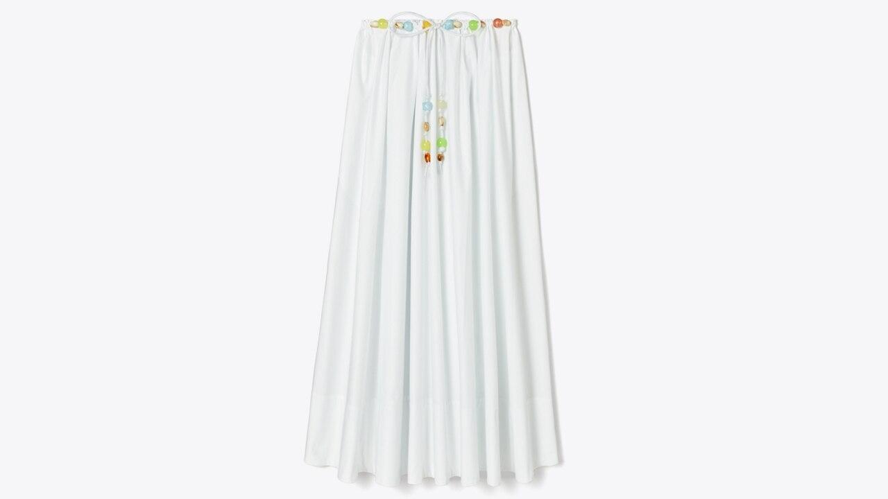 Beaded Cotton Poplin Skirt Product Image