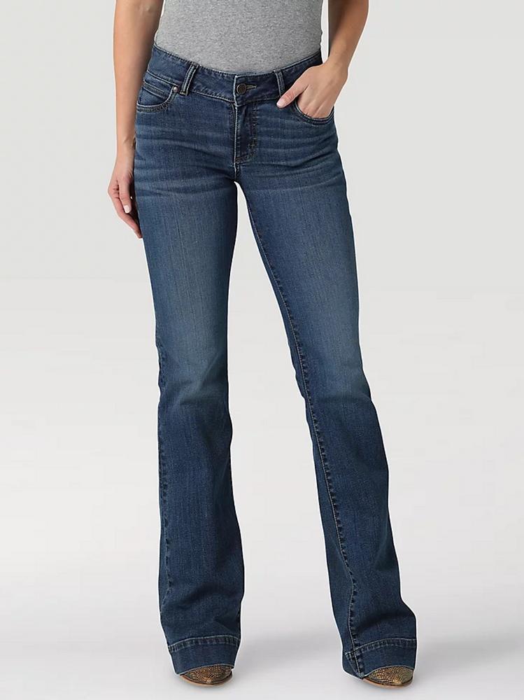 SALE Wrangler® Ladies' Mid Rise Mae Wide Leg Bailey Trouser Jeans Product Image