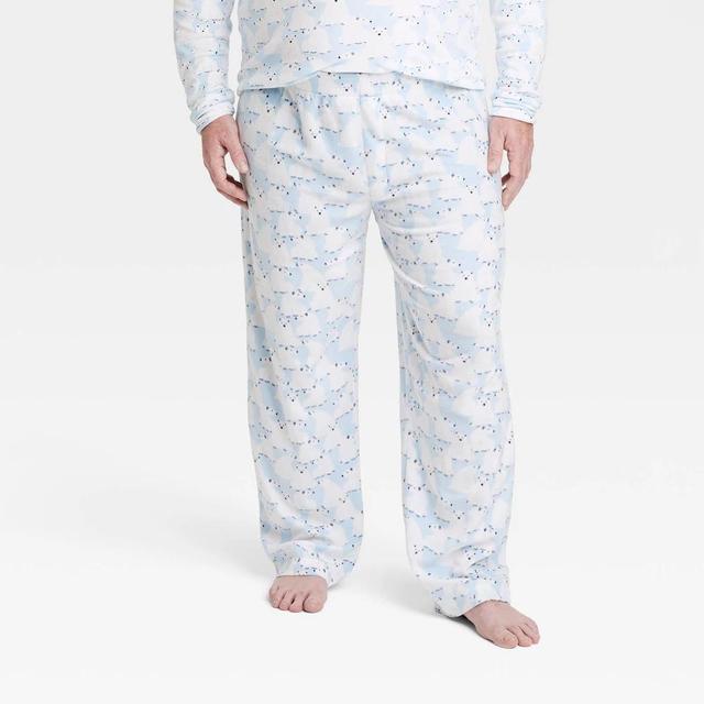 Mens Big & Tall Polar Bear Print Microfleece Holiday Matching Family Pajama Pants - Wondershop Blue MT Product Image