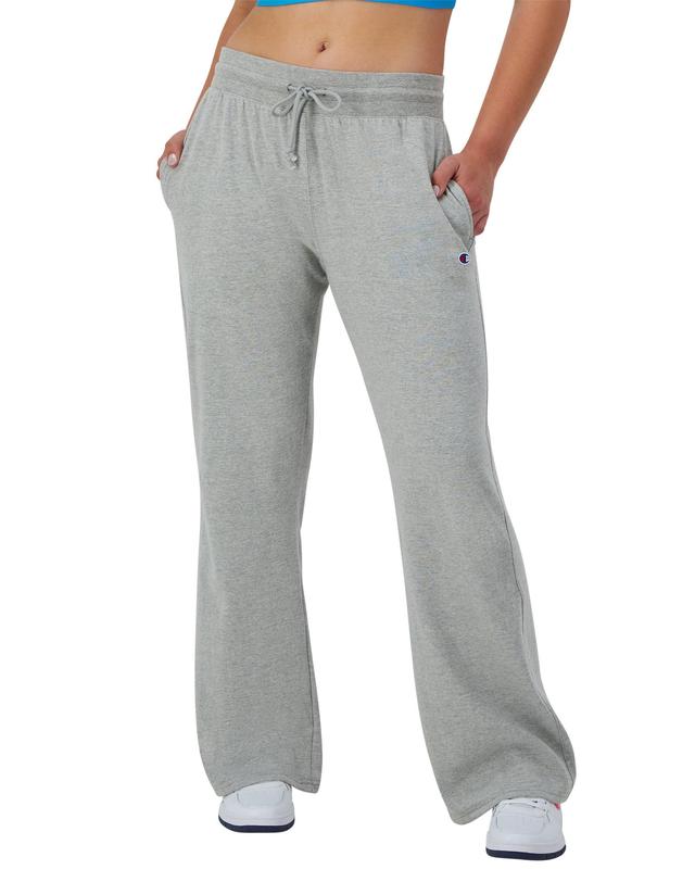 Womens Champion Wide-Leg T-Shirt Pants, C Logo Oxford Grey XS Product Image