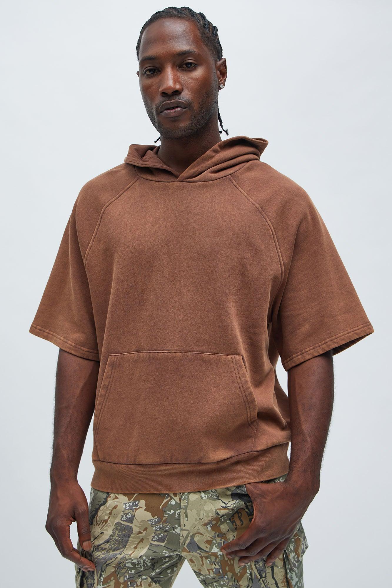 Tyson Short Sleeve Raglan Hoodie - Brown product image