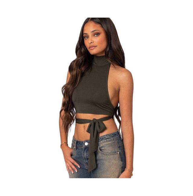 EDIKTED Hamlin Wrap Tie Halter Top Product Image