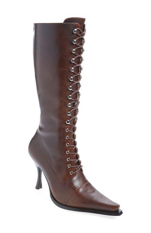 JEFFREY CAMPBELL Lani Lace-up Boot In Brown product image