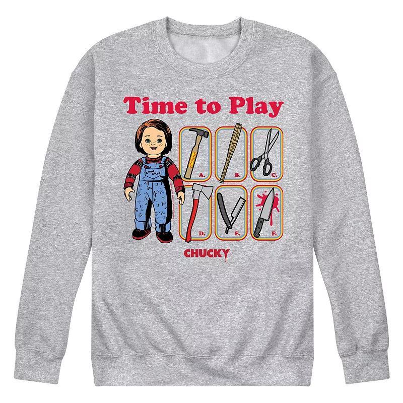 Mens Chucky Time To Play Fleece Sweatshirt Grey Gray Product Image