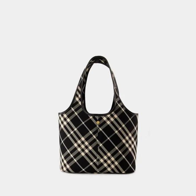 BURBERRY Women's Check Shopper Bag In Black Product Image