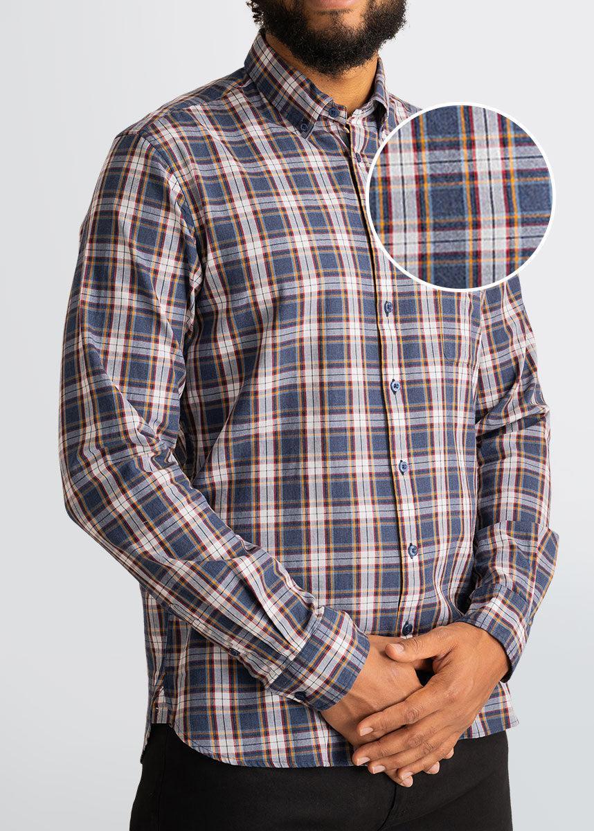 Soft-Wash Tall Button-Up Shirt in Indigo Plaid Product Image