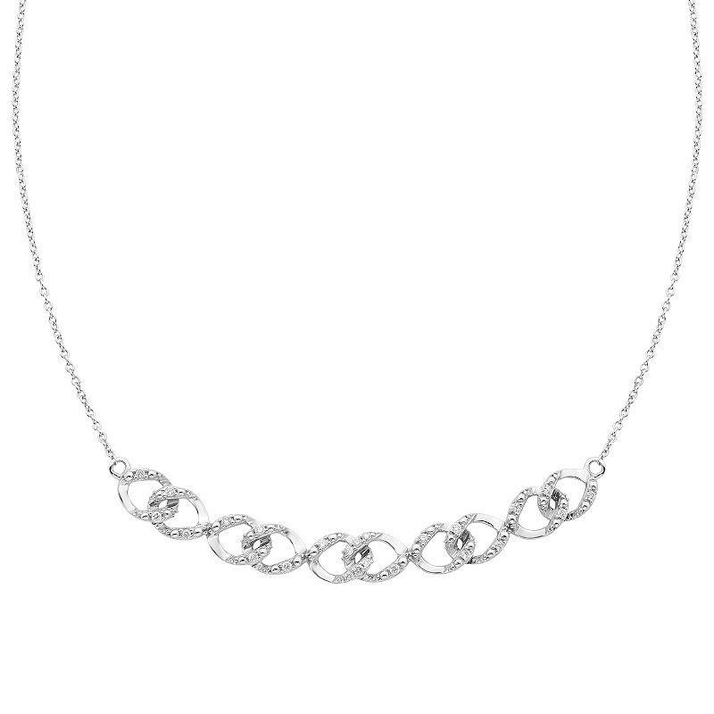 Boston Bay Diamonds Sterling Silver 1/6 Carat T.W. Diamond Adjustable Chain Link Necklace, Womens Product Image