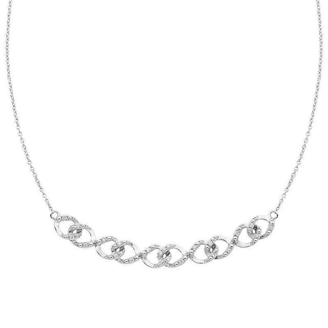 Boston Bay Diamonds Sterling Silver 1/6 Carat T.W. Diamond Adjustable Chain Link Necklace, Womens Product Image