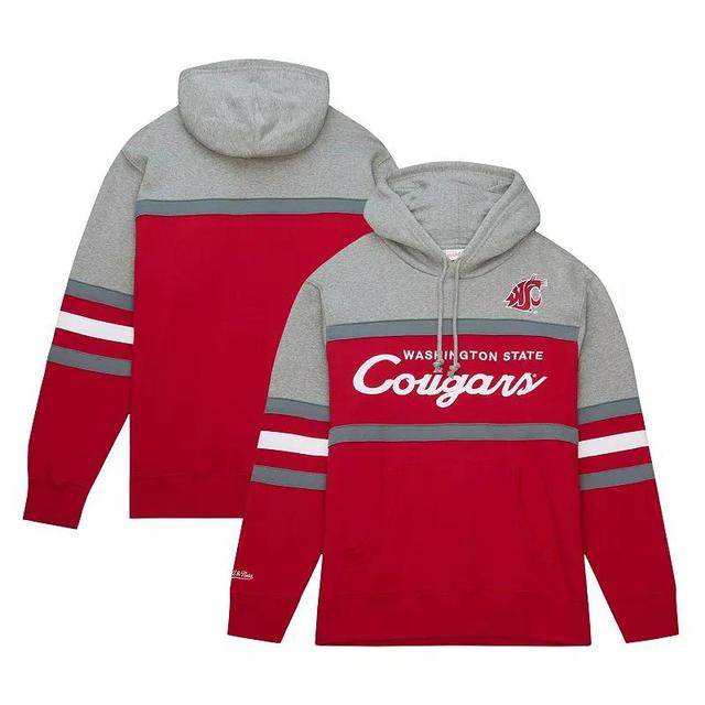 Mens Mitchell & Ness Red Washington State Cougars Head Coach Pullover Hoodie Product Image