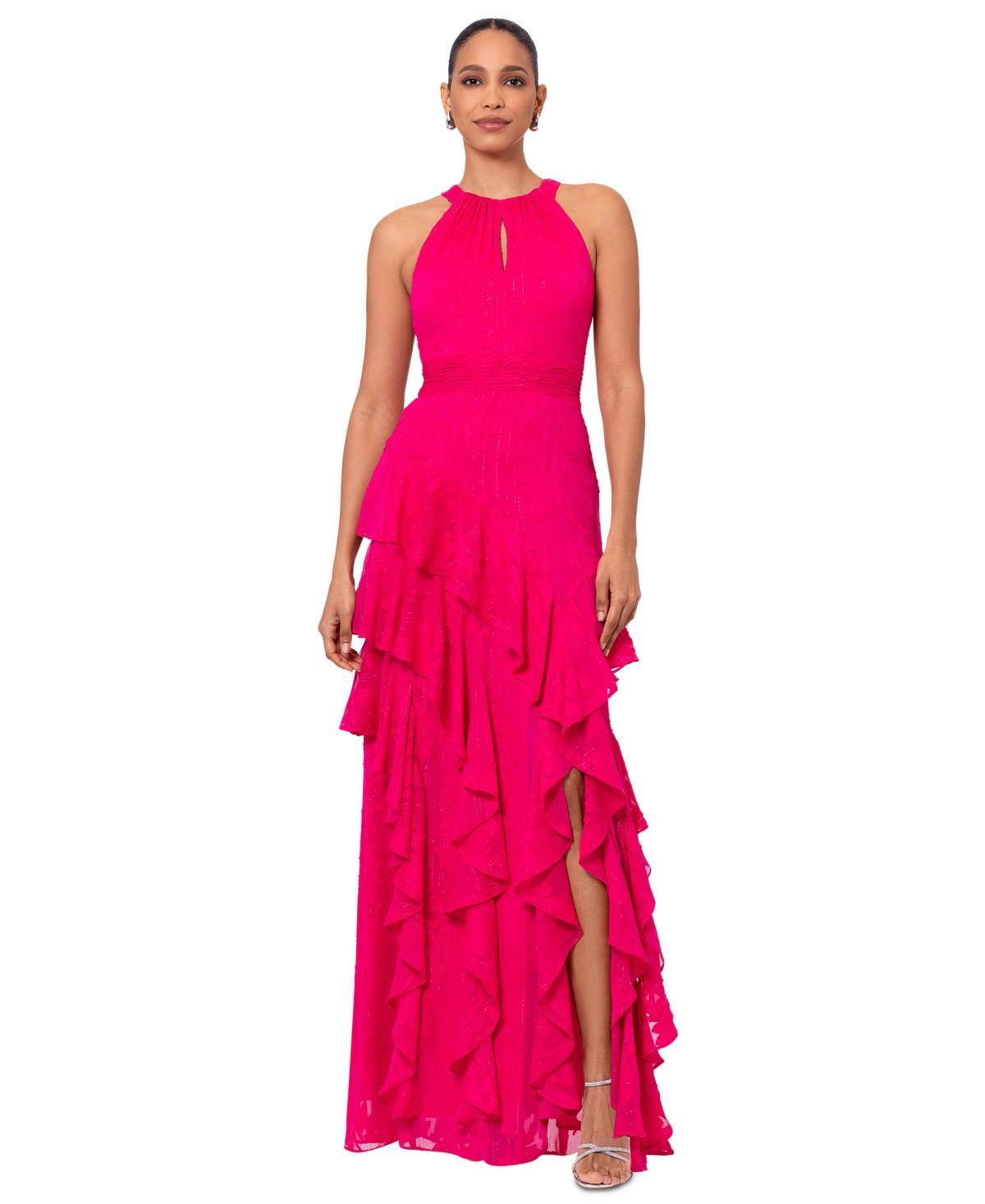 Xscape Womens Tiered Ruffled Chiffon Gown Product Image