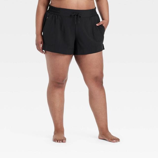 Womens Active Light Mid-Rise Shorts 4 - All In Motion Black XXL Product Image