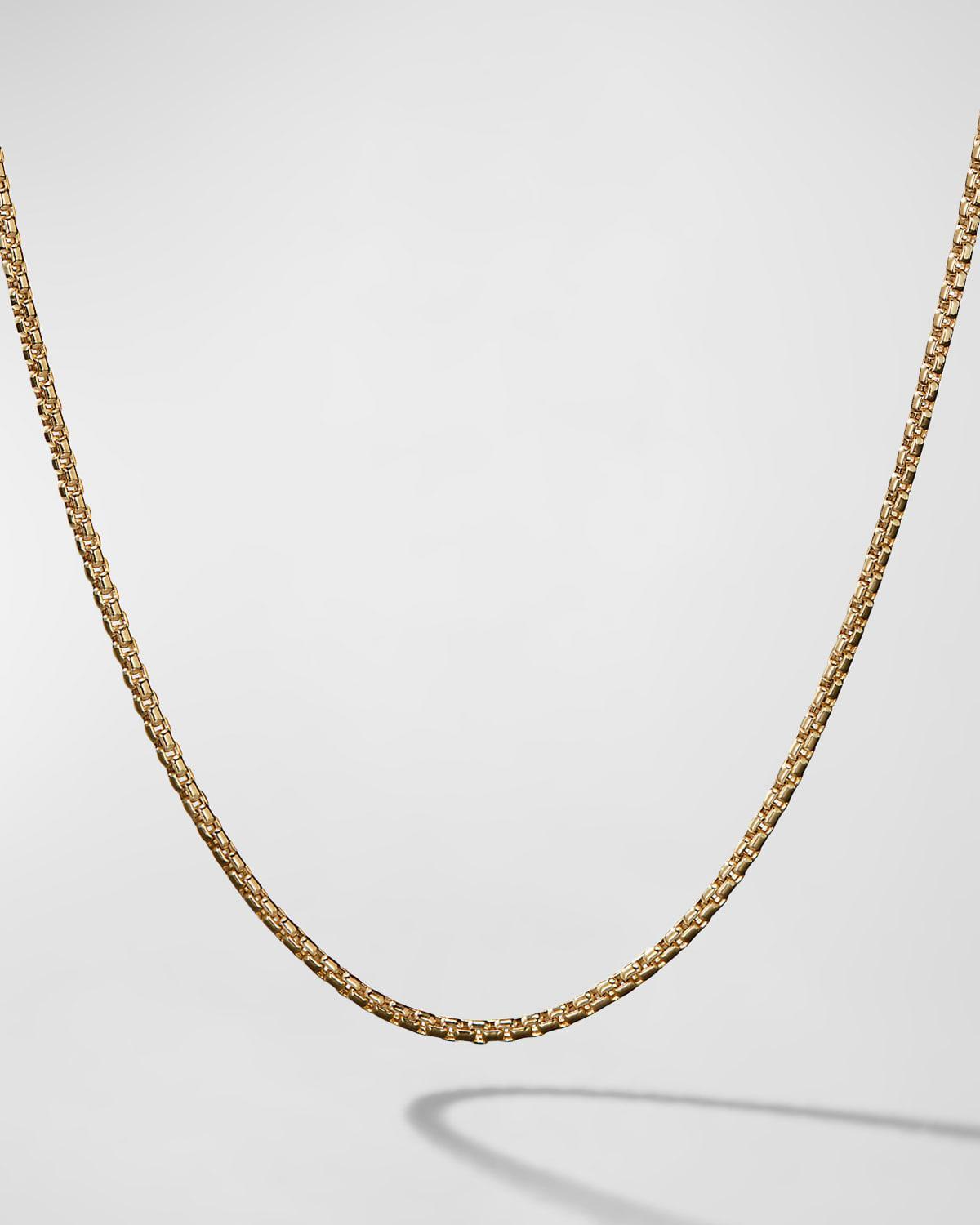 Mens 18K Yellow Gold Box Chain Necklace - Gold - Size 26 - Gold - Size 26 Product Image