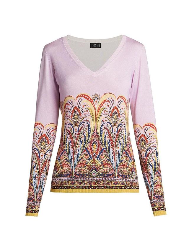 Etro Silk Blend V-Neck Sweater Product Image