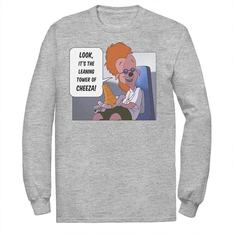 Disneys A Goofy Movie Look Its The Leaning Tower Of Cheeza Mens Graphic Tee Athletic Grey Product Image