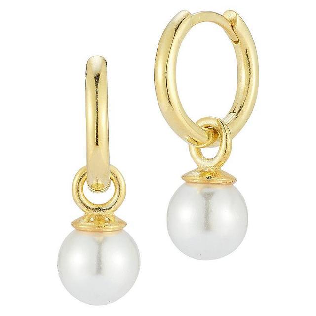 Sunkissed Sterling Freshwater Cultured Pearl Huggie Hoop Earrings, Womens, Gold Product Image