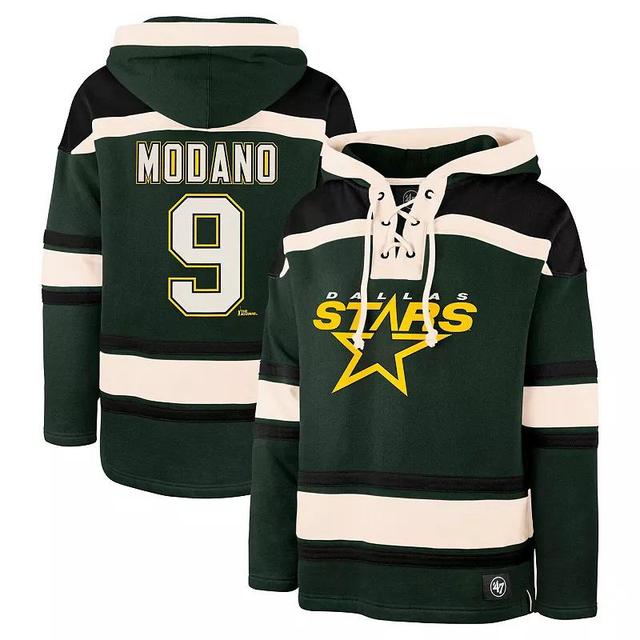 Mens 47 Mike Modano Green Dallas Stars Retired Player Name & Number Lacer Pullover Hoodie Product Image