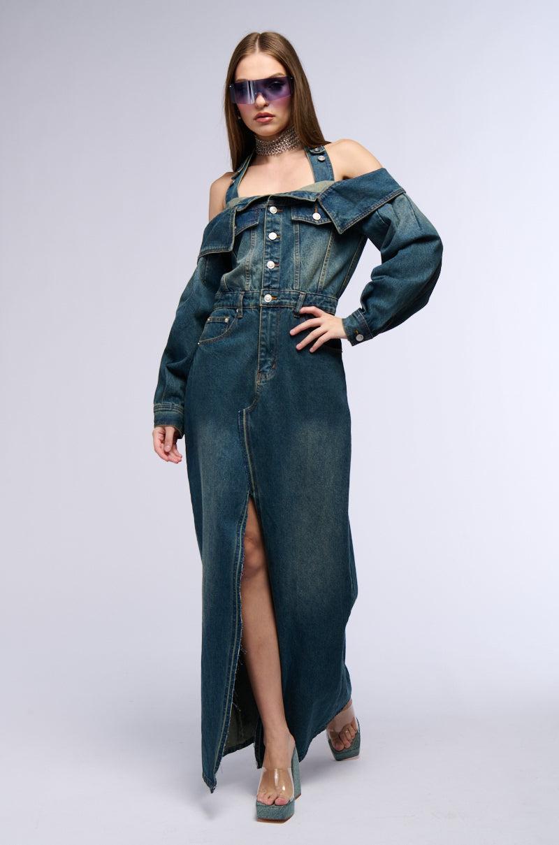 MARIAH DENIM MAXI DRESS Product Image