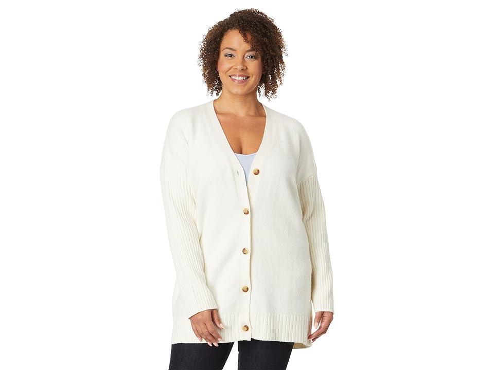 L.L.Bean Plus Size The Essential Cocoon Cardigan Sweater (Cream) Women's Clothing product image