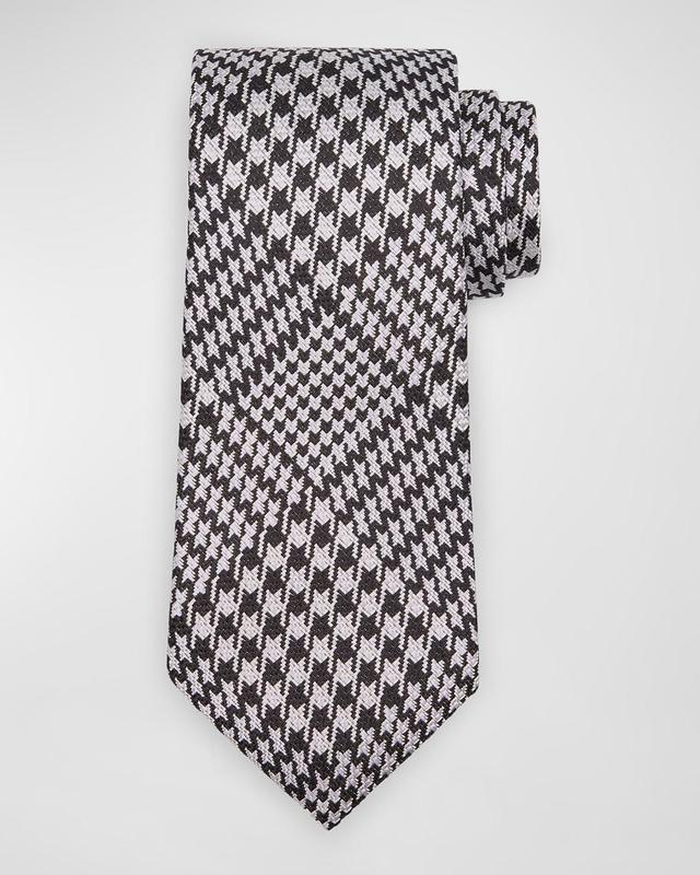 Mens Houndstooth Silk Tie Product Image