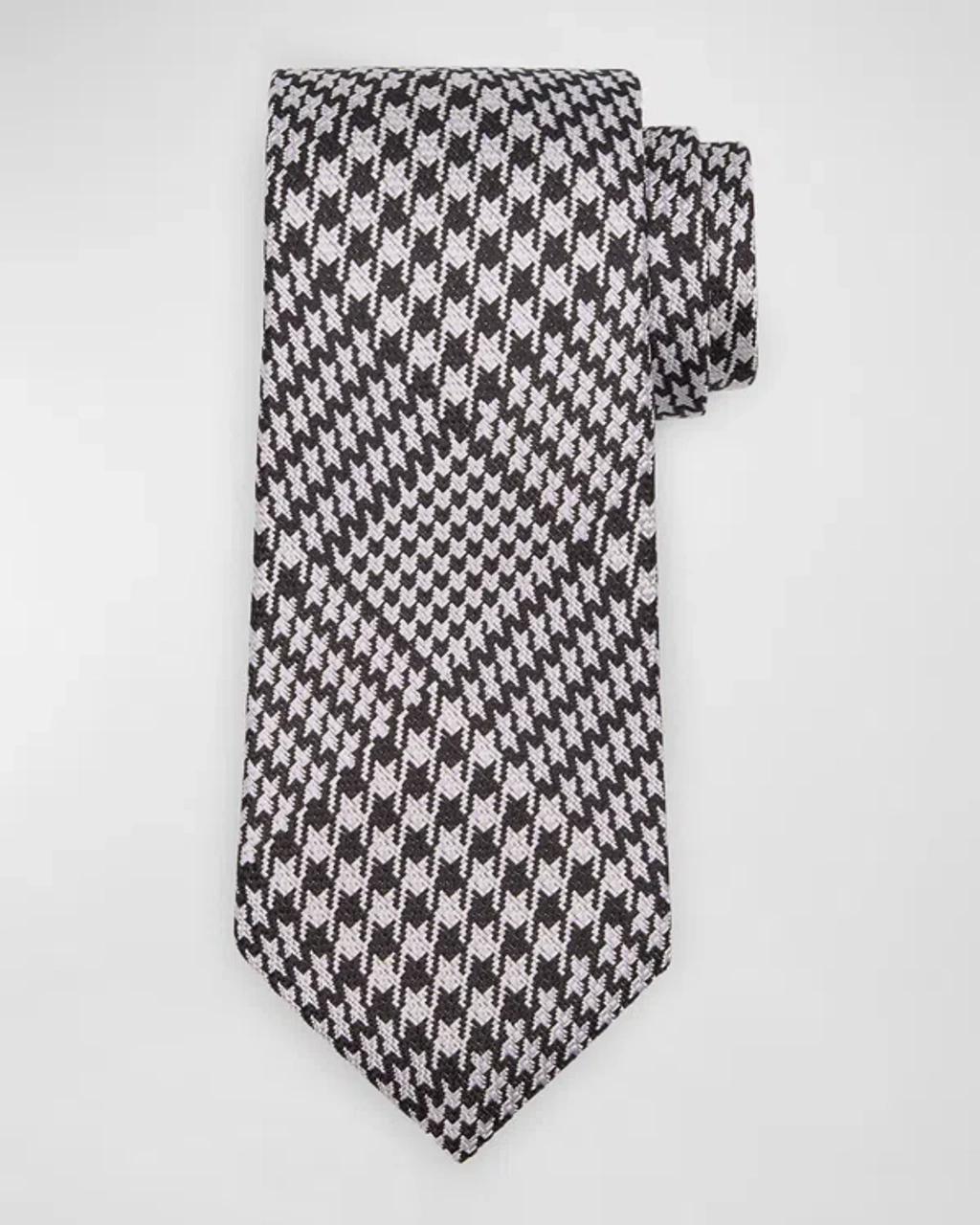 Men's Houndstooth Silk Tie Product Image