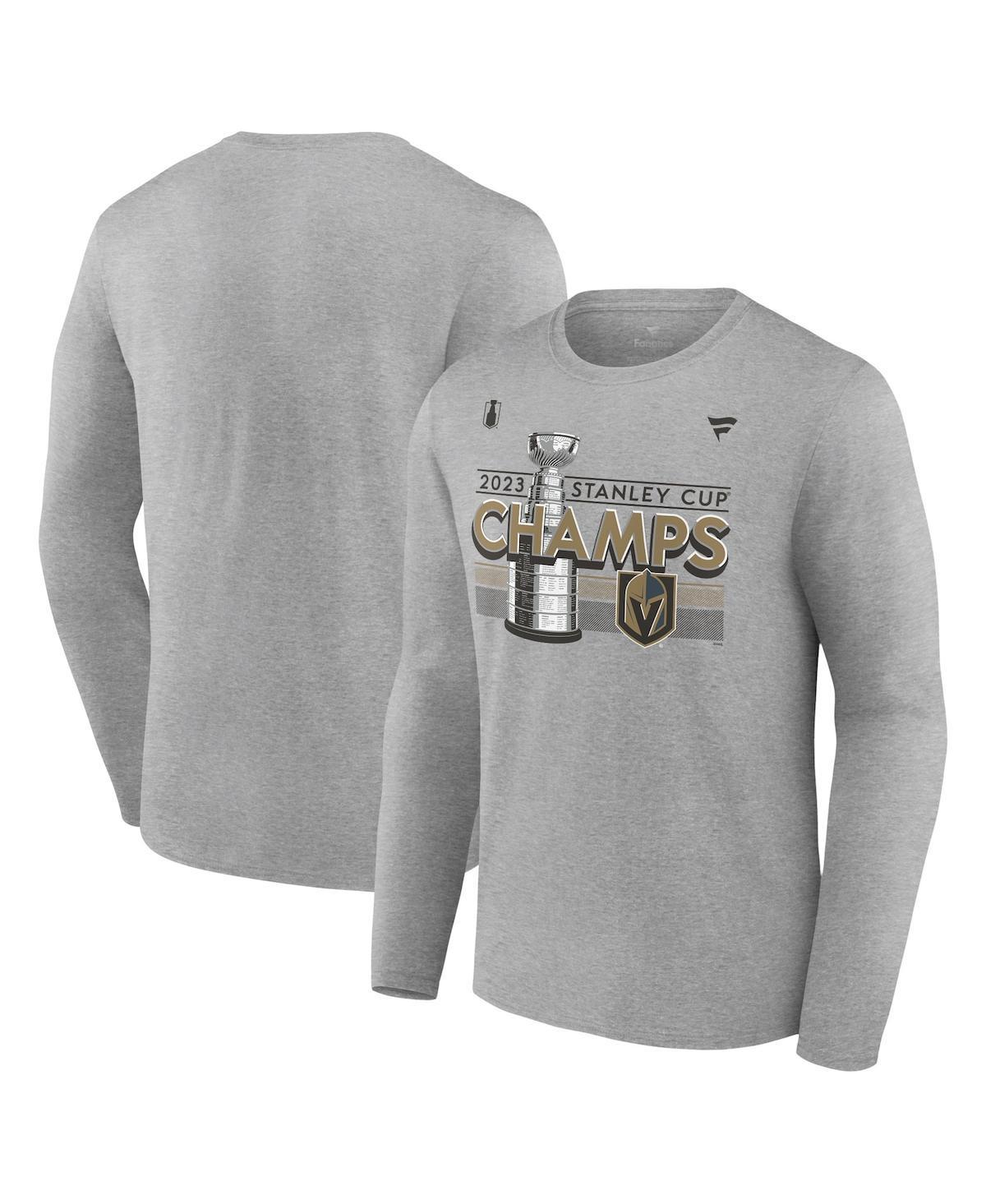 Mens Fanatics Heather Gray Vegas Golden Knights 2023 Stanley Cup Champions Locker Room Long Sleeve T-shirt Product Image