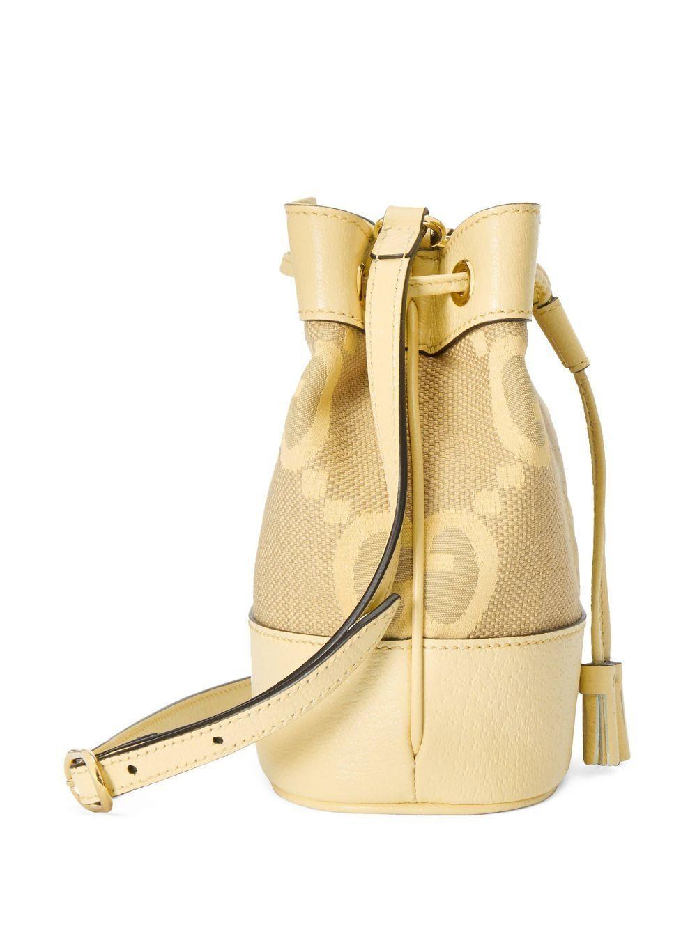 Small Ophidia Bucket Bag In Light Yellow Product Image