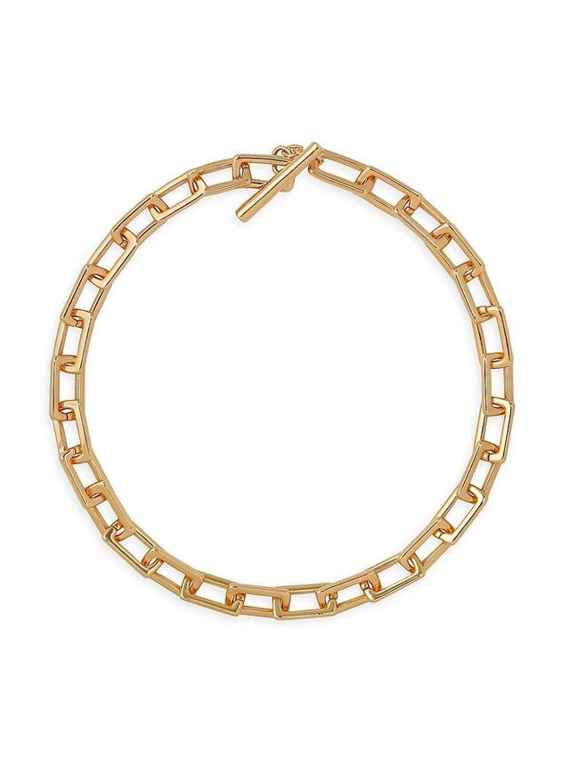 Womens 14K-Gold-Plated Square-Link Chain Necklace Product Image