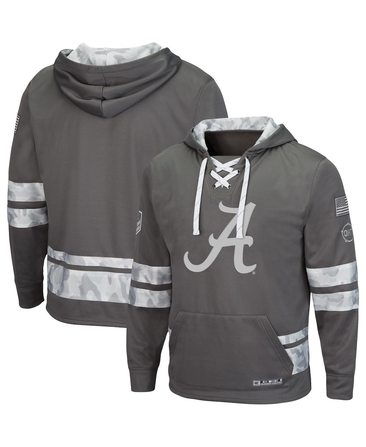 Mens Colosseum Gray Alabama Crimson Tide OHT Military Appreciation Lace-Up Pullover Hoodie Product Image