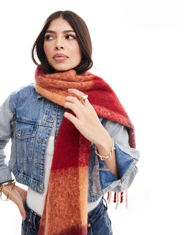 ASOS DESIGN scarf with multi check design Product Image