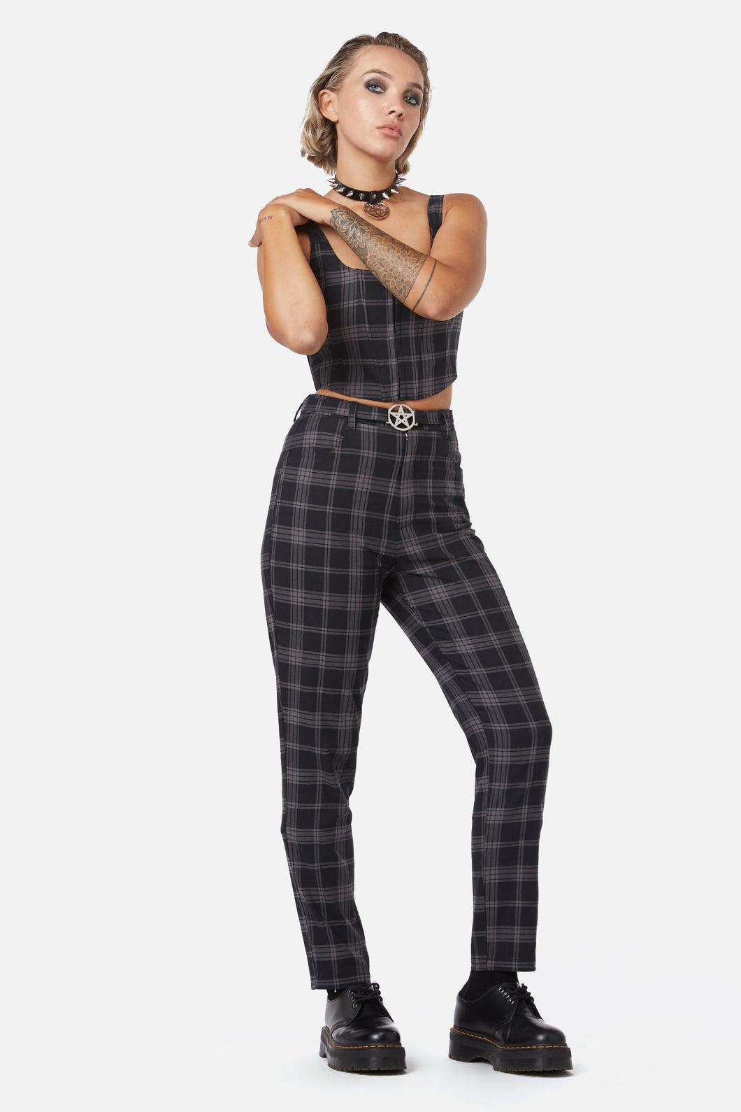 Victoria Tartan Fitted Pants Product Image