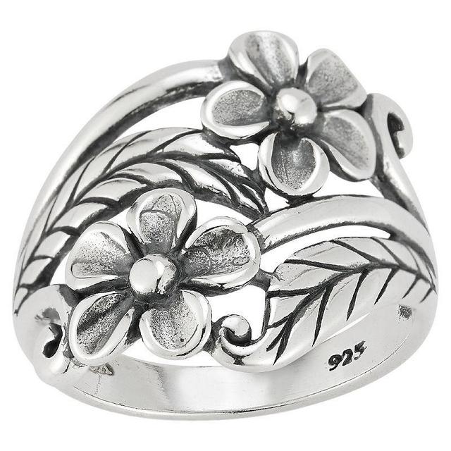 Sunkissed Sterling Sterling Silver Oxidized Flower Ring, Womens Silver Tone Product Image