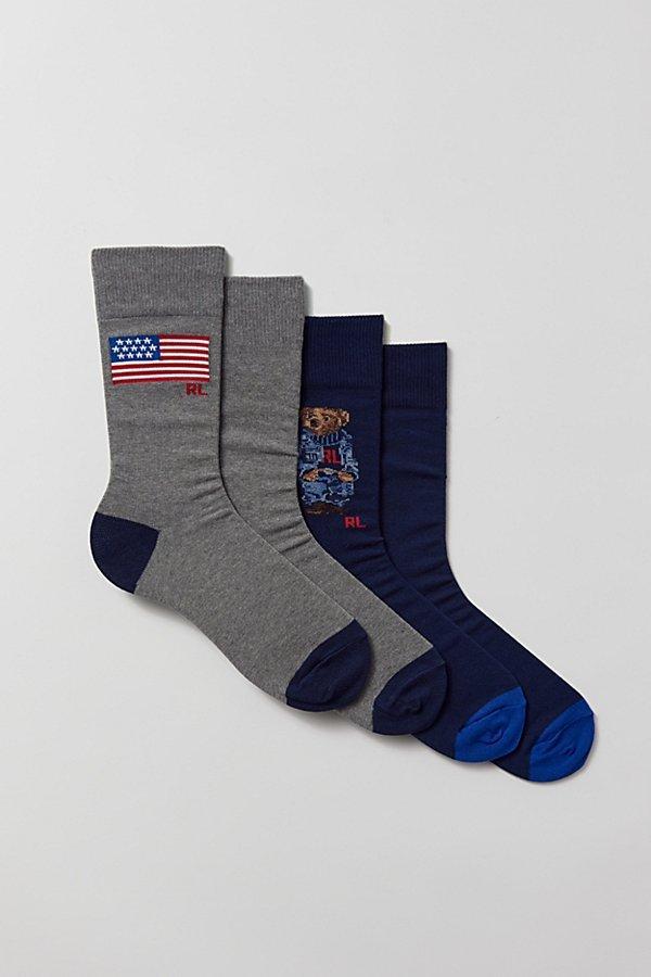 Polo Ralph Lauren Denim Bear Crew Sock 2-Pack Mens at Urban Outfitters Product Image