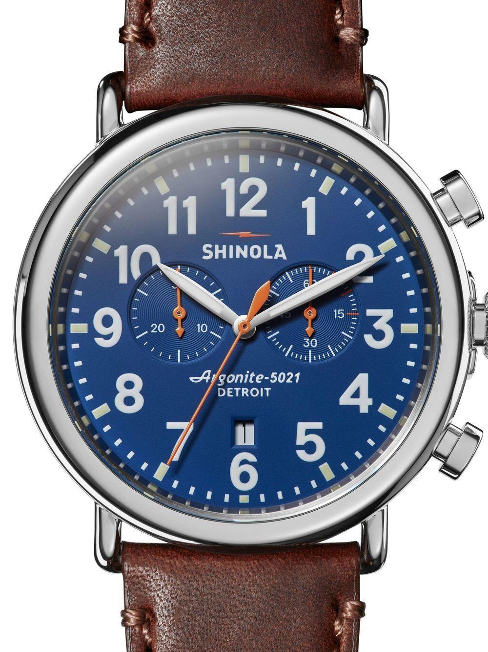 SHINOLA The Runwell Chronograph 47mm In Blau Product Image