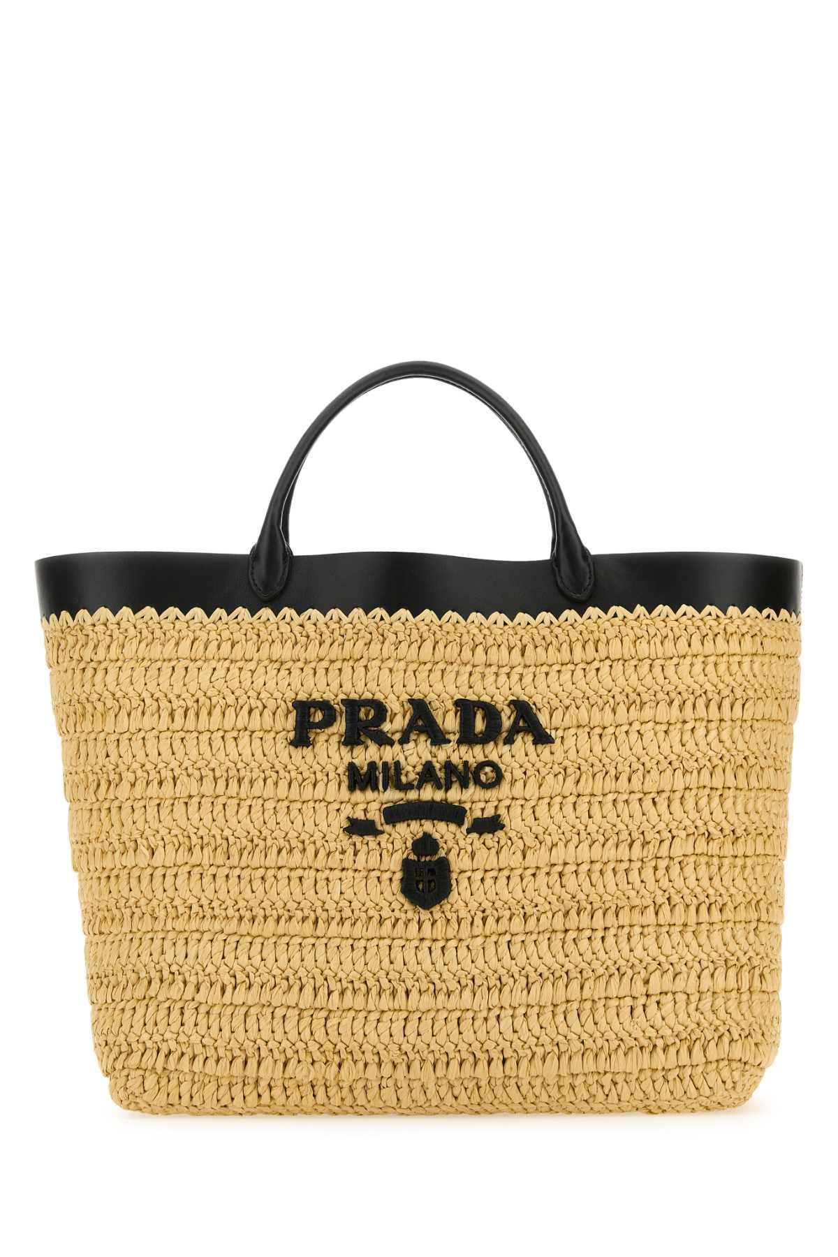 Raffia Shopping Bag Silhouette Structured In Brown Product Image