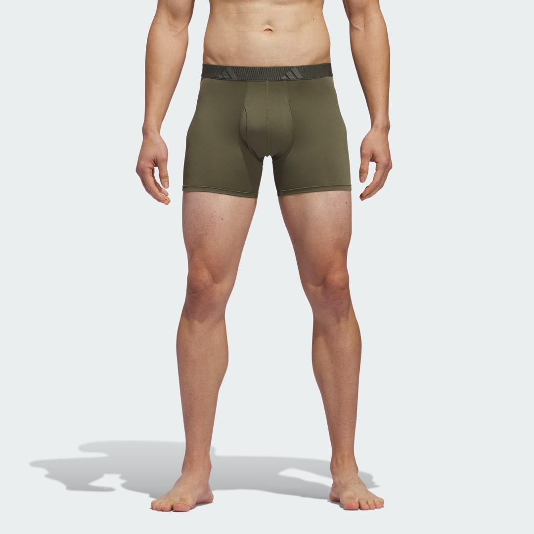 adidas Microfiber 3-Pack Trunk Underwear Strong Olive L Mens Product Image