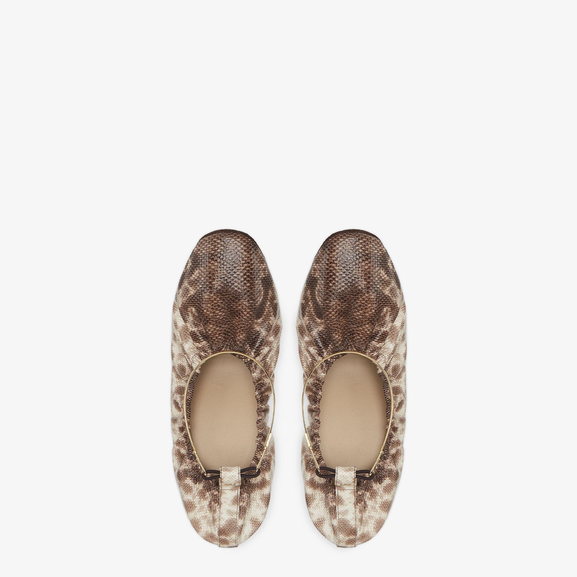 Fendi FiloBeige karung leather ballerinas Product Image