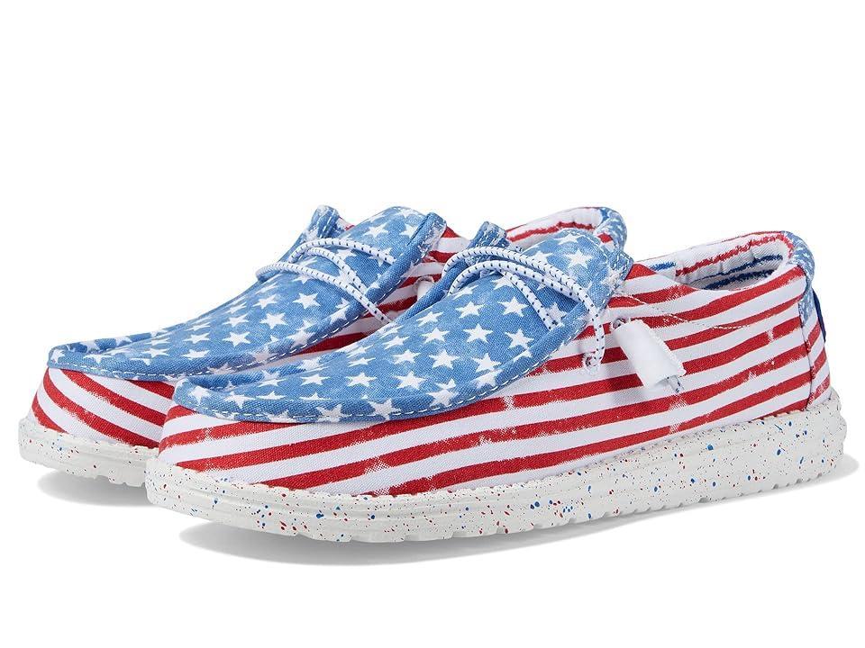 HEYDUDE Mens HEYDUDE Wally - Mens Shoes Red/White/Blue Product Image