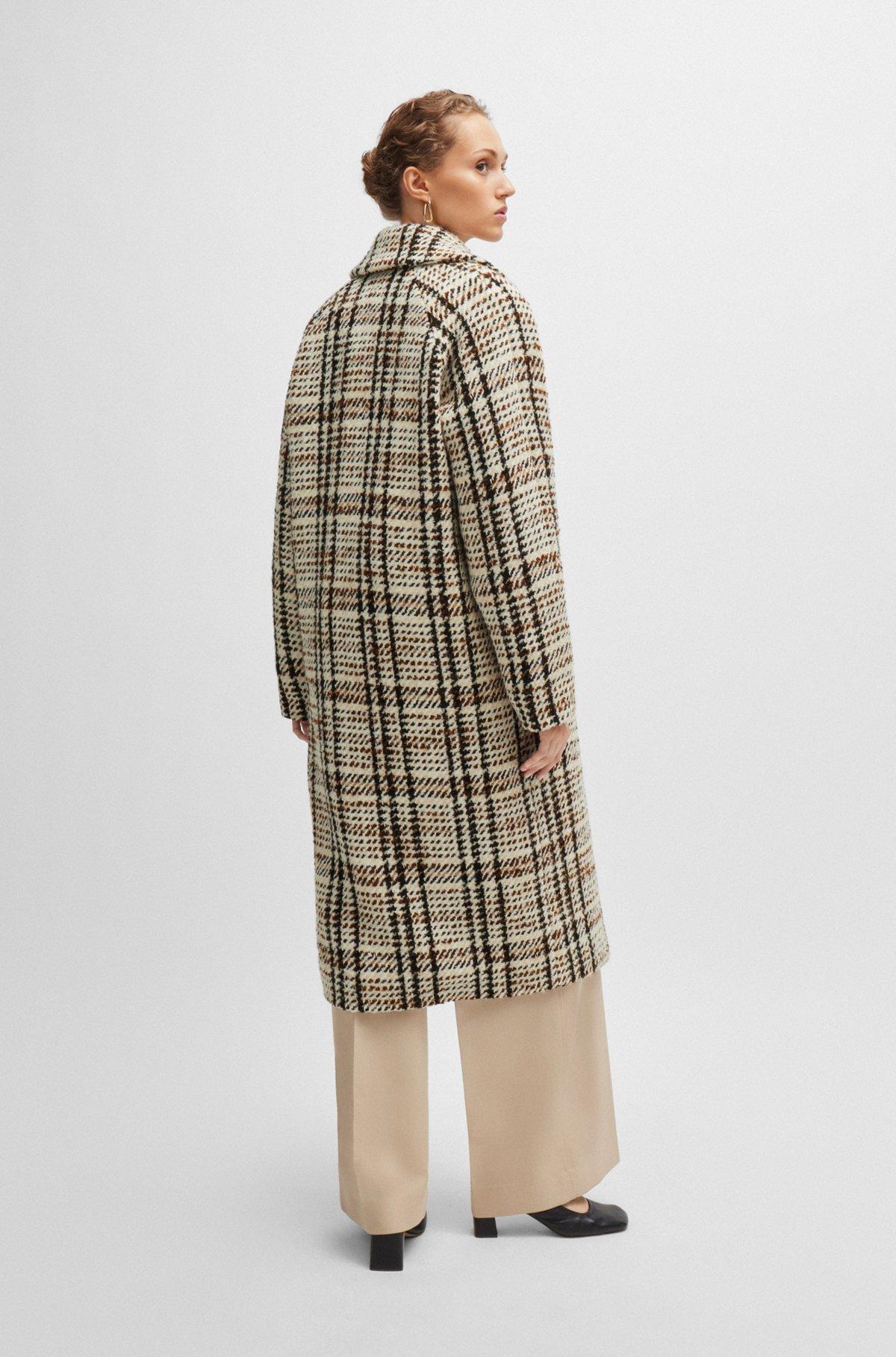 Oversize-fit coat in checked fabric with wool Product Image