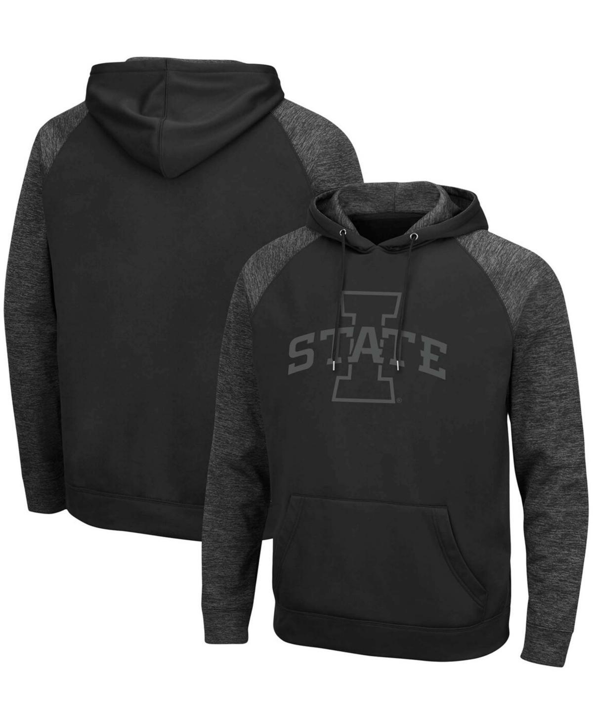 Mens Colosseum Black Arizona State Sun Devils Blackout 3.0 Tonal Raglan Pullover Hoodie Product Image