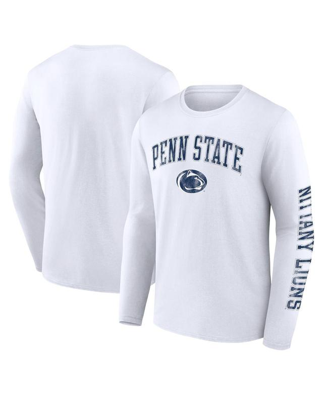 Mens Fanatics White Penn State Nittany Lions Distressed Arch Over Logo Long Sleeve T-shirt Product Image