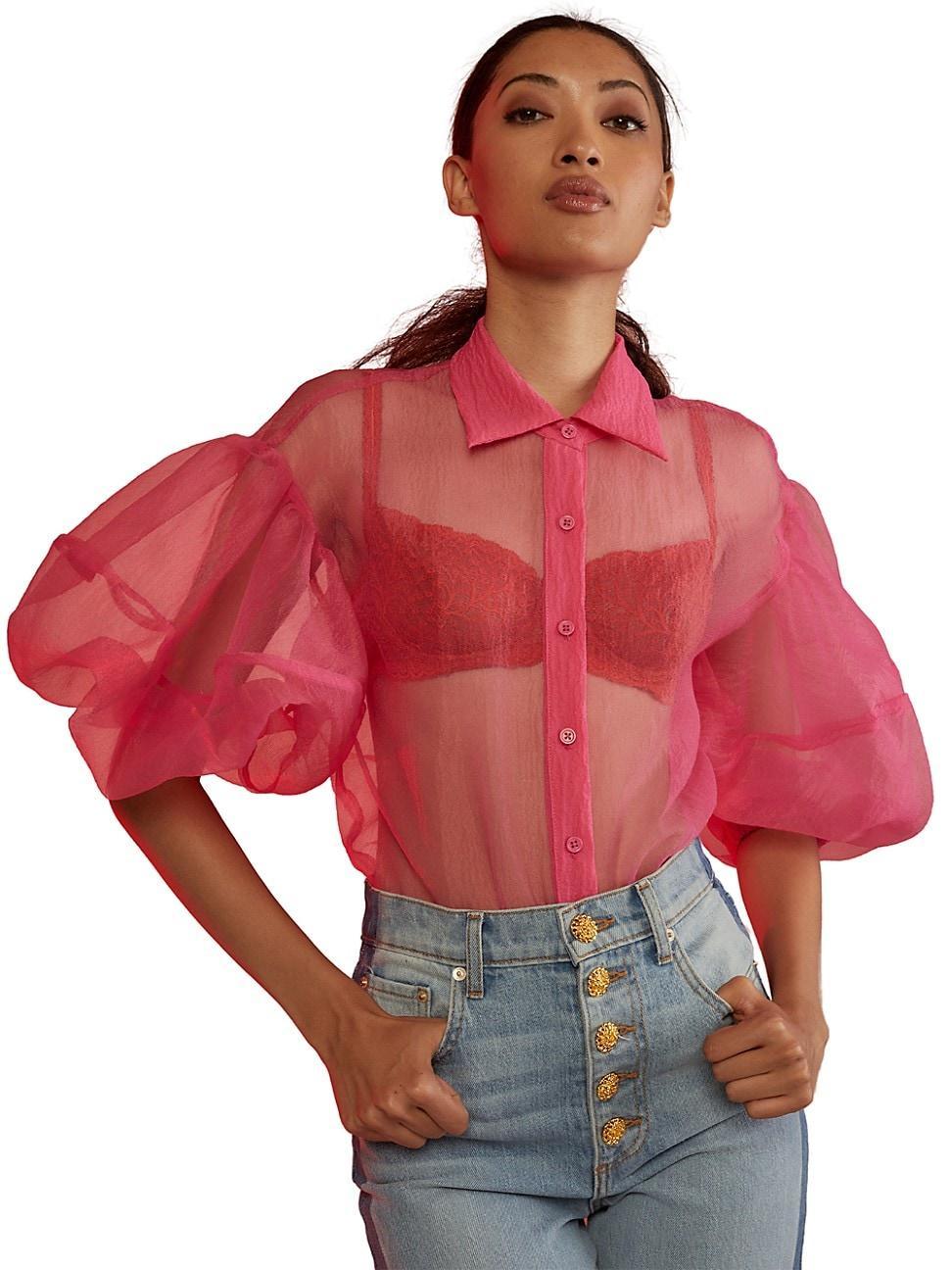 Womens Organza Sheer Top Product Image