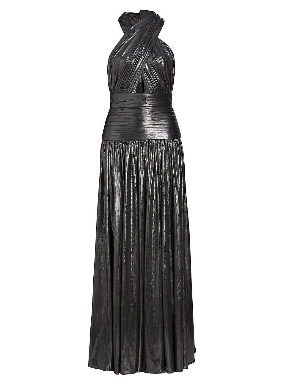 Womens Florence Metallic Halter-Neck Gown Product Image