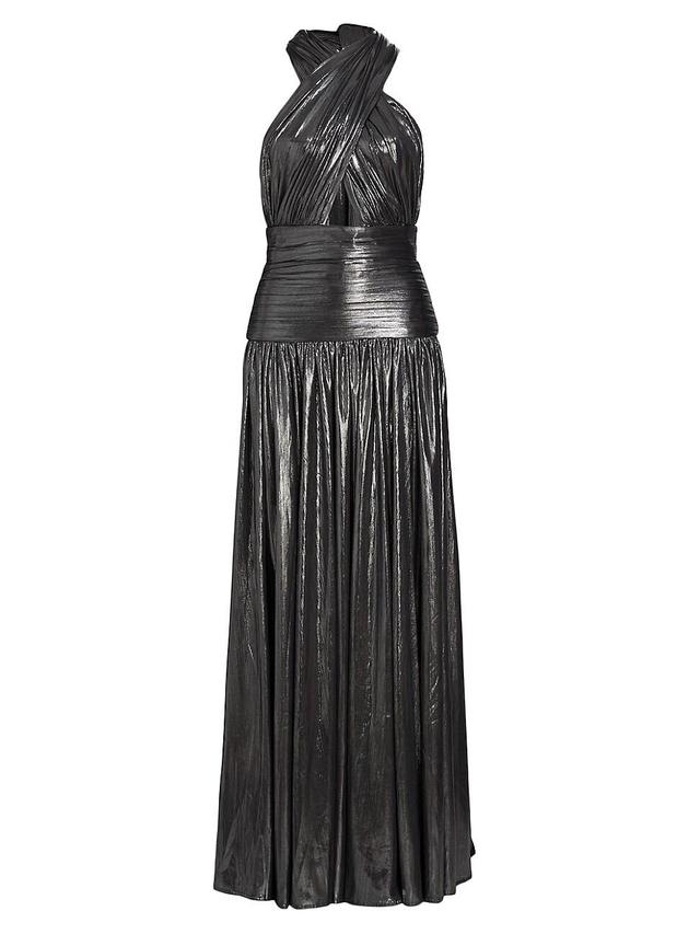 Womens Florence Metallic Halter-Neck Gown Product Image