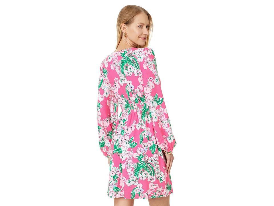 Lilly Pulitzer Calla Long Sleeve V-Neck Dress (Roxie Worth A Look) Women's Dress Product Image