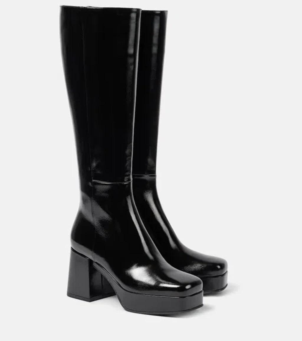 GIANVITO ROSSI Leather Platform Boots In Black product image