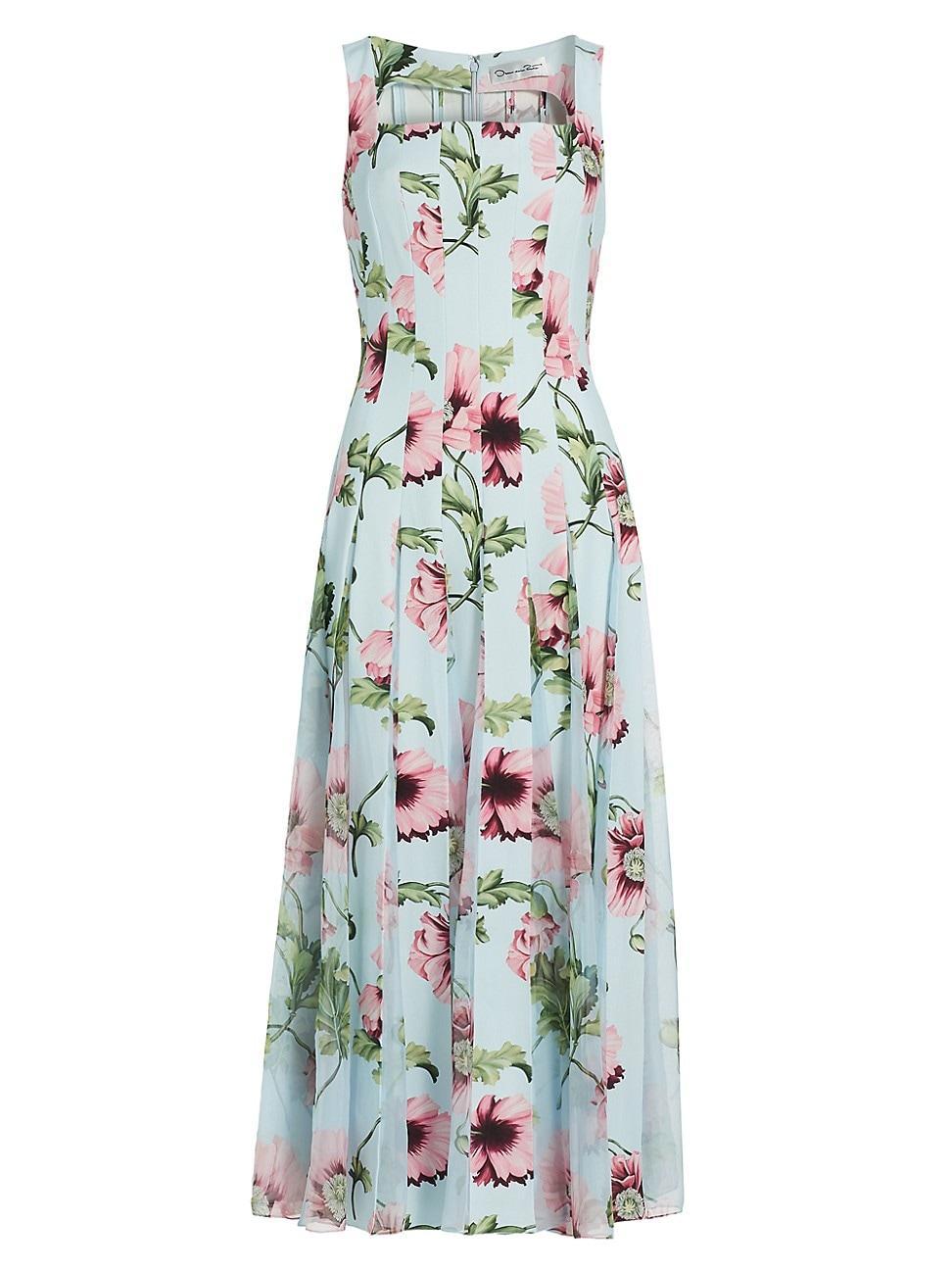 Womens Cady Poppies Godet Maxi Dress Product Image