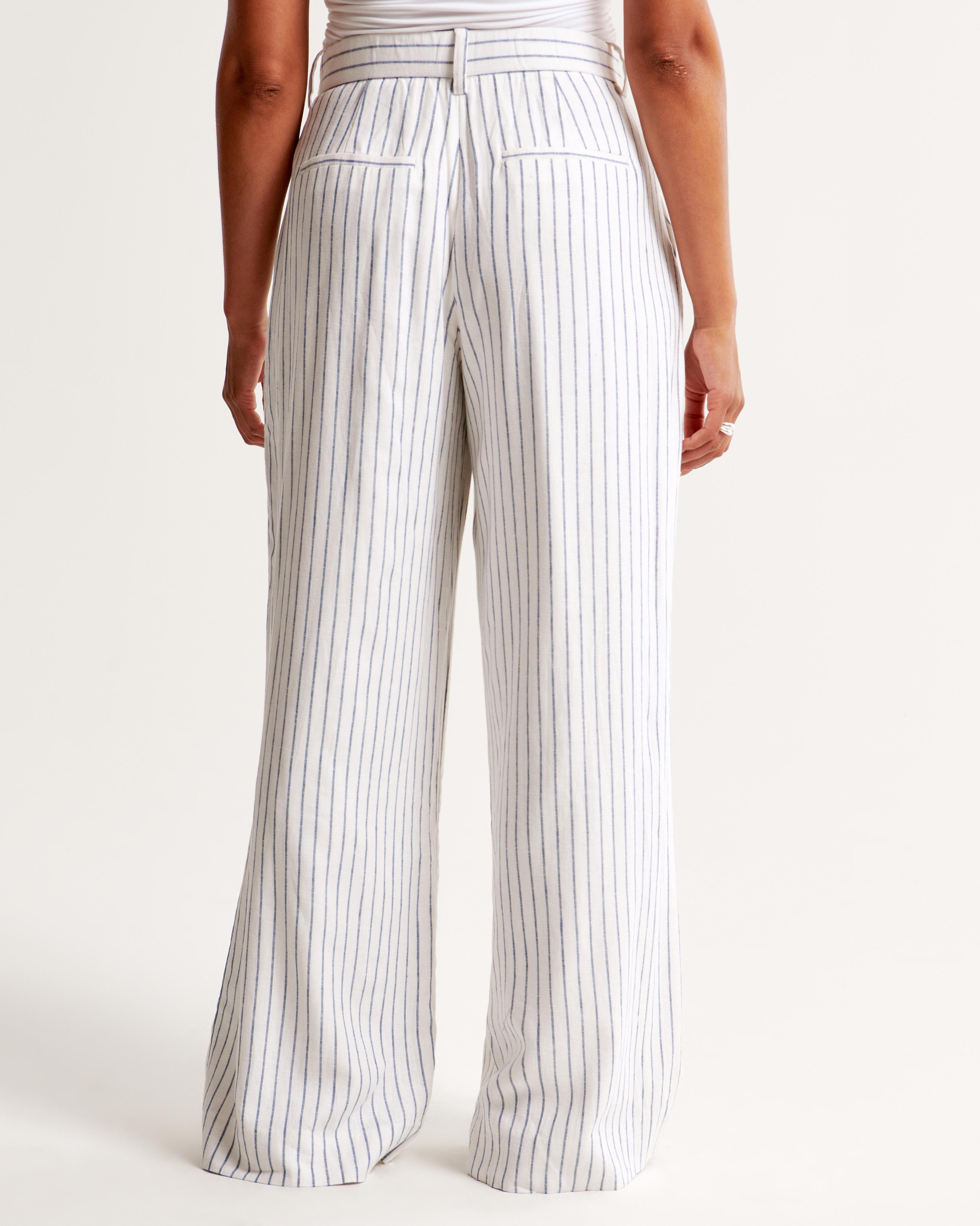 Curve Love A&F Harper Tailored Linen-Blend Pant Product Image