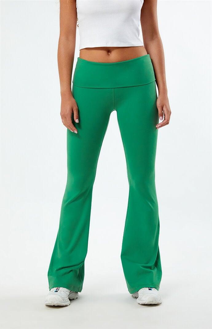 PAC 1980 Women's PAC WHISPER Active Fold-Over Waistband Flare Yoga Pants - Product Image