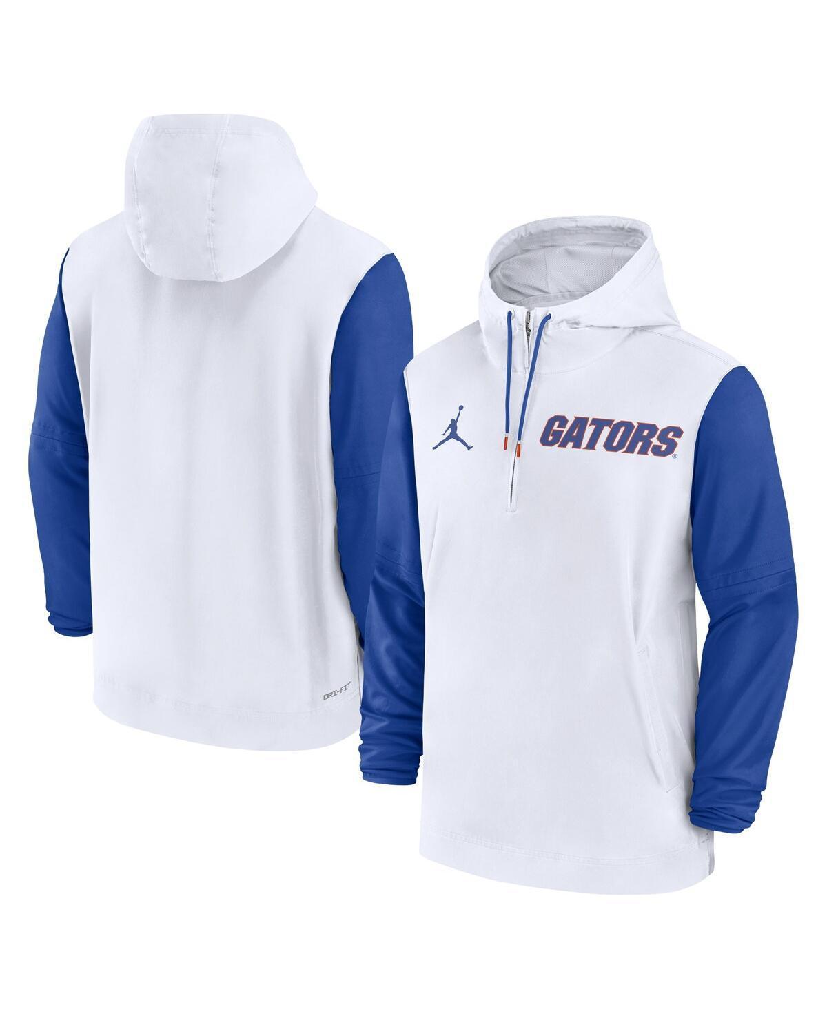 Jordan Mens White Florida Gators 2024 Sideline Pregame Player Half-Zip Hoodie - White Product Image